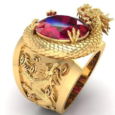 Elegant Dragon Red Crystal Ring-Your Soul Place